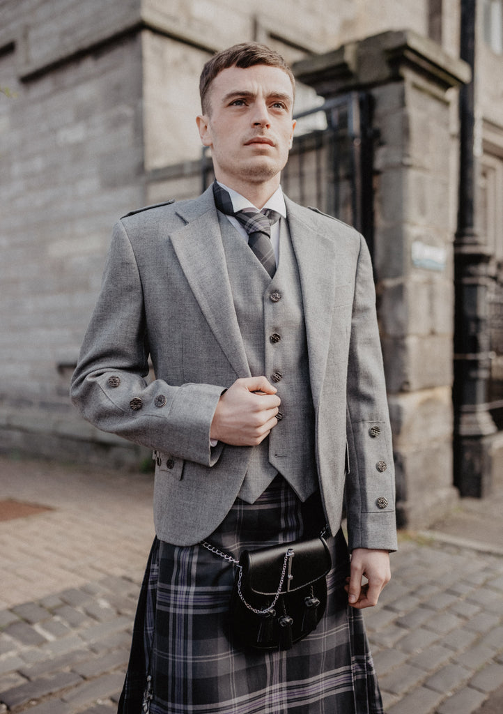 Grey kilt suit hotsell