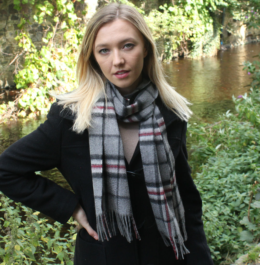 Cream store tartan scarf