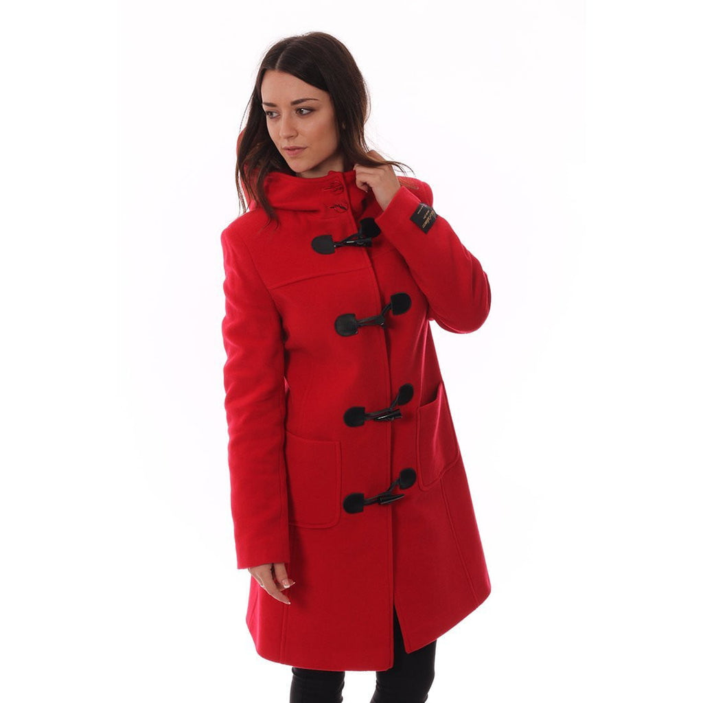 Red check hot sale duffle coat