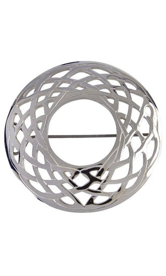 Plaid Brooch - Plain Celtic Design - Polished Finish