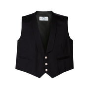 Men's Black 3 Button Prince Charlie Waistcoat - Clearance