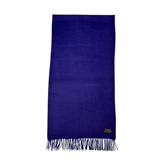 100% Cashmere Plain Scarf - Indigo Blue