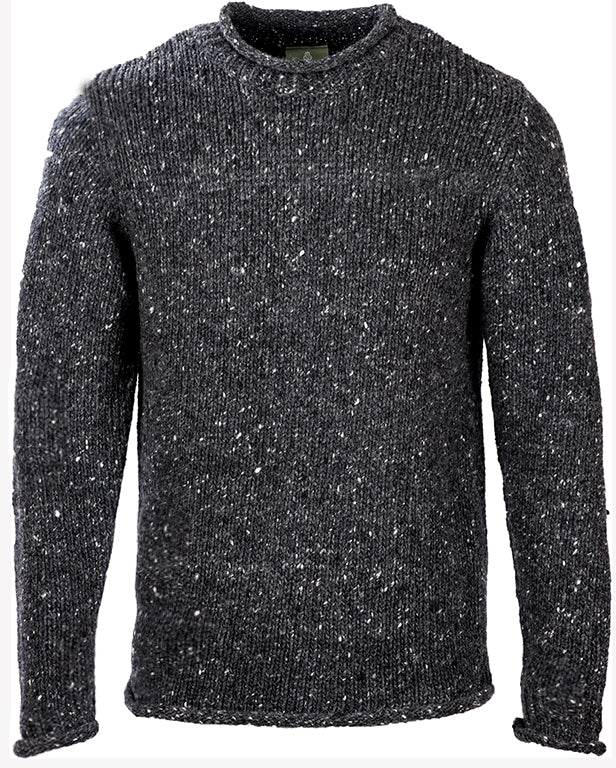 Men's Donegal Tweed Wool Roll Neck Sweater by Aran Mills - 2 Colours