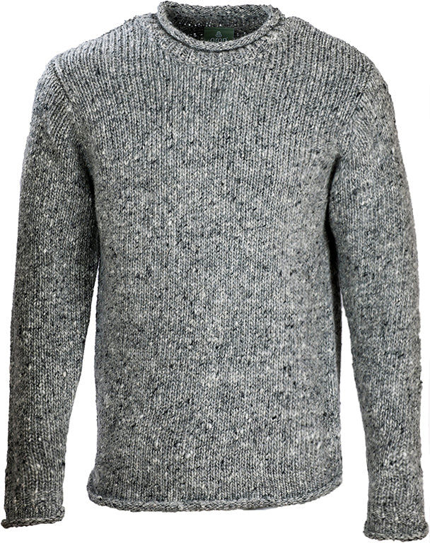 Men's Donegal Tweed Wool Roll Neck Sweater by Aran Mills - 2 Colours