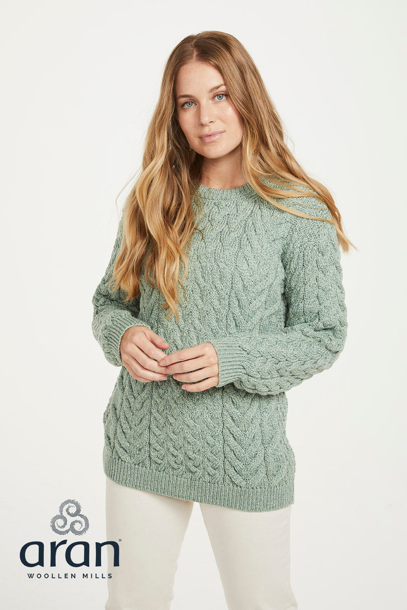 Women's Wool Cable Knit Aran Sweater