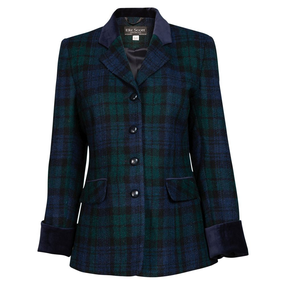 Women s Harris Tweed Jacket Grey Check Scotland Kilt Co