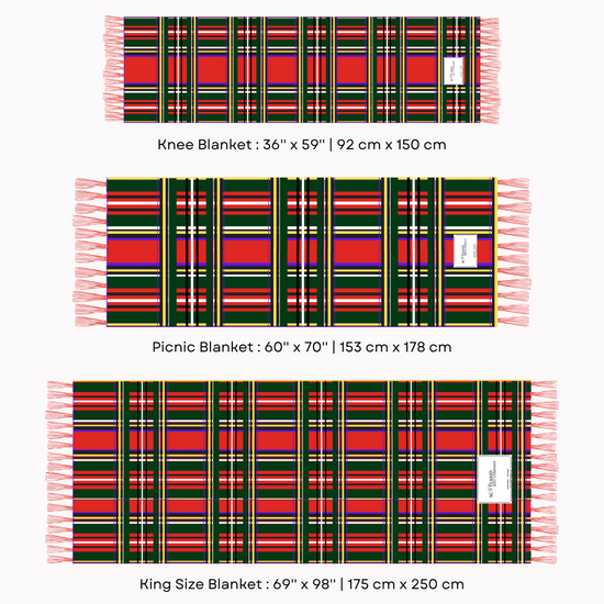 Wool Tartan Blanket - 60'' x 70'' - Stewart Natural Dress