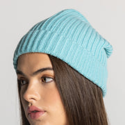 100% Cashmere Ribbed Unisex Beanie Hat by Isla Cashmere