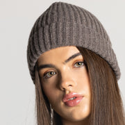 100% Cashmere Ribbed Unisex Beanie Hat by Isla Cashmere