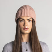 100% Cashmere Ribbed Unisex Beanie Hat by Isla Cashmere