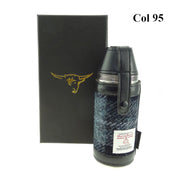 8oz Harris Tweed Hunting Flask and 4 Cups