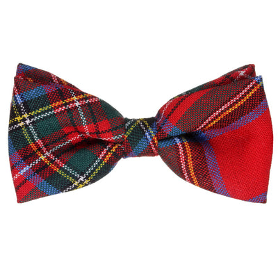 100% Wool Tartan Bow Tie - Stewart Royal Modern