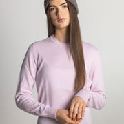 Isla Women's Scottish Made Cashmere Crew Neck Sweater - Soft Pink