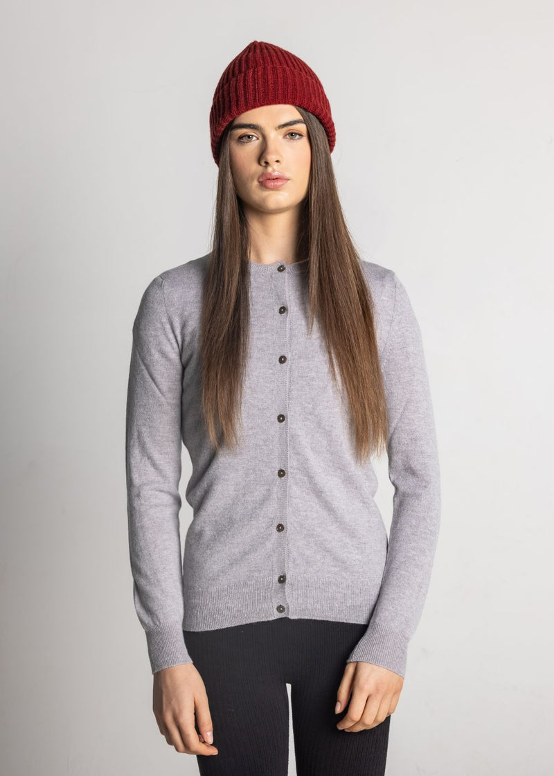 Cashmere crew neck cardigan hotsell