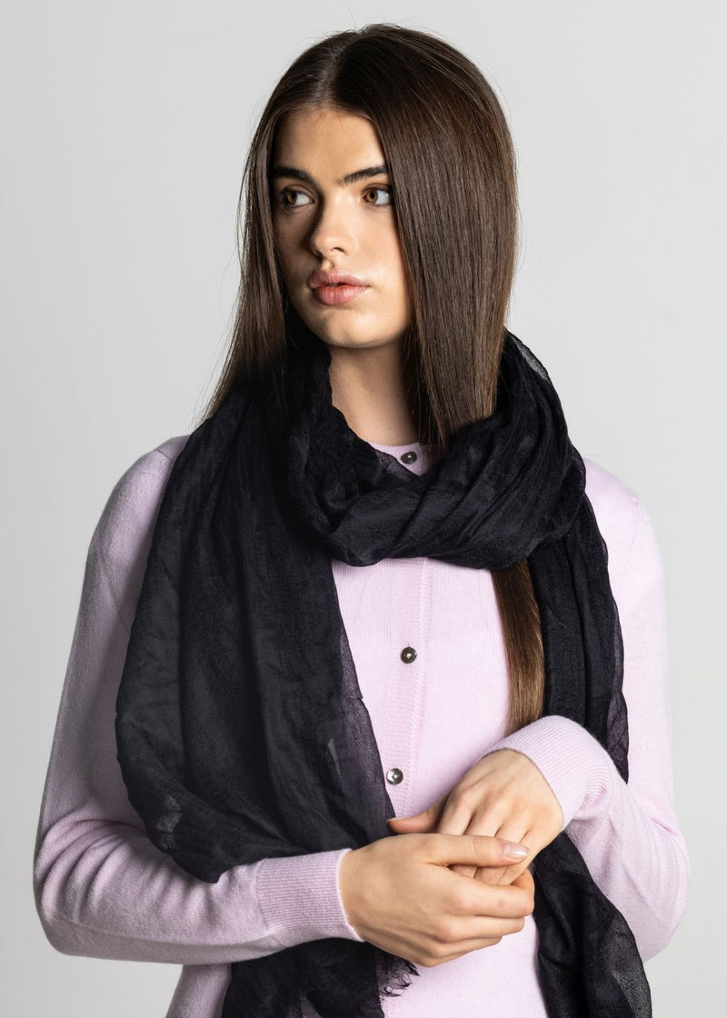 Ultra Fine Cashmere Pashmina - Black