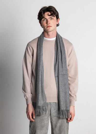 100% Unisex Cashmere Scarf - Grey