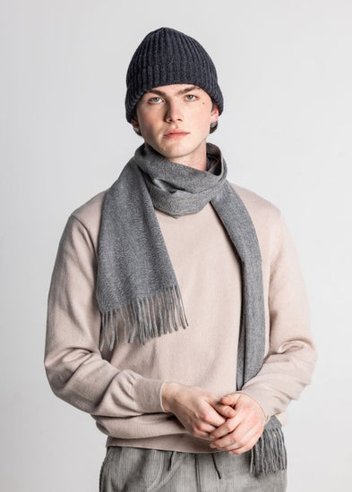 100% Cashmere Scarf - Grey