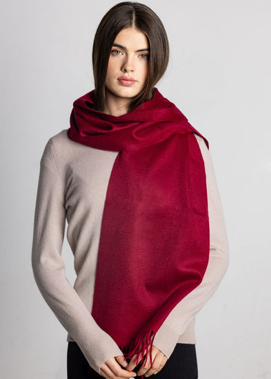 100% Cashmere Scarf - Red