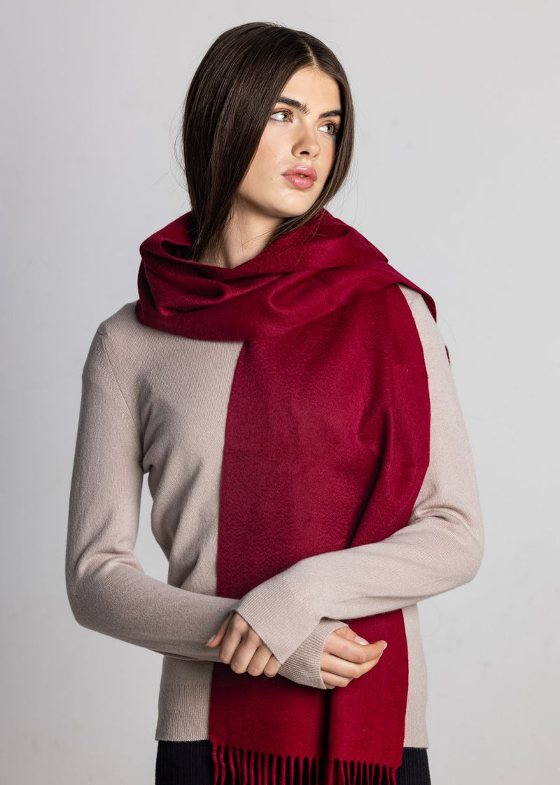 100% Cashmere Scarf - Red