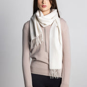 100% Cashmere Scarf - Cream