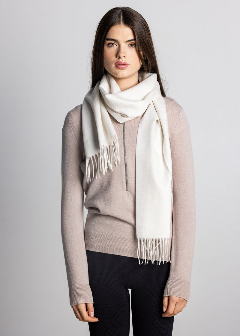 100% Cashmere Scarf - Cream