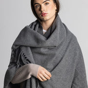 100% Cashmere Shawl - Charcoal