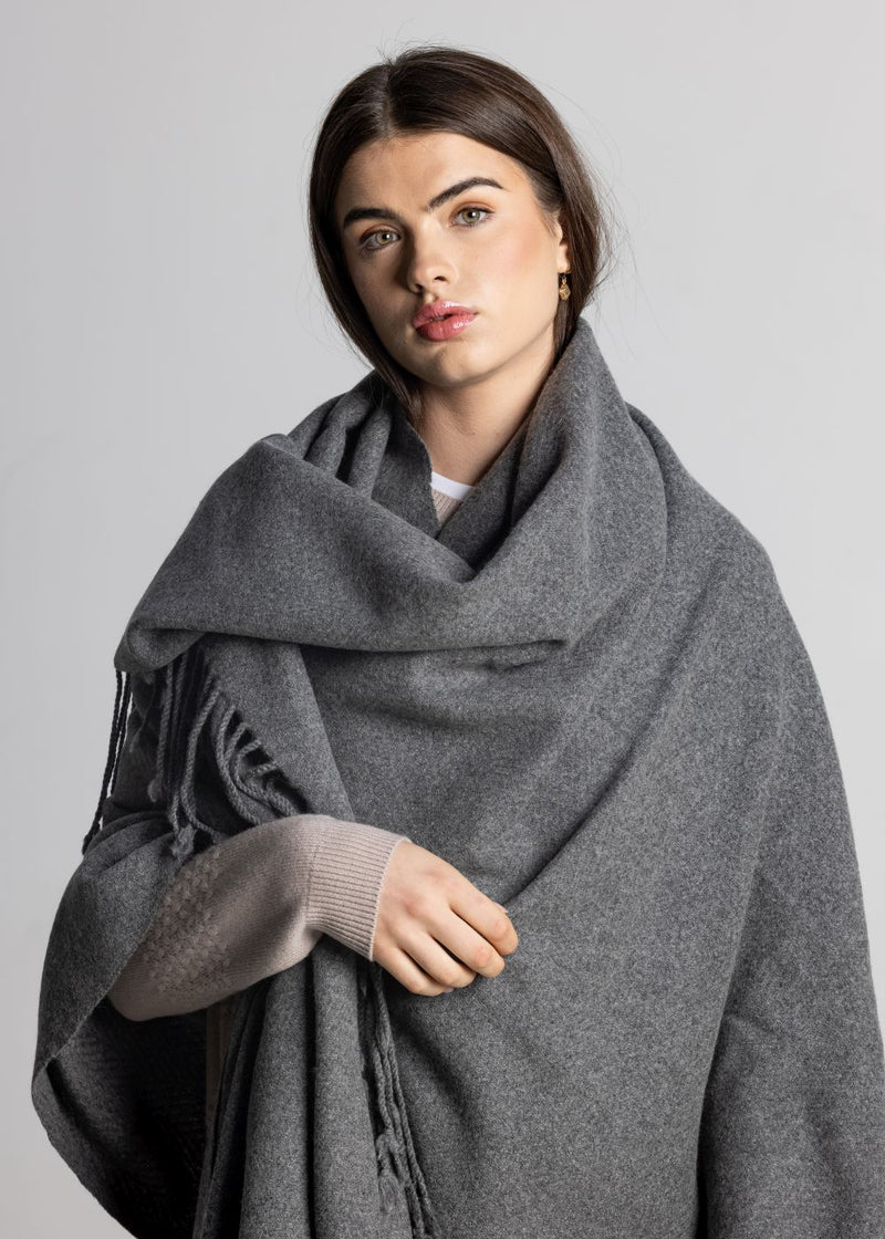 100% Cashmere Shawl - Charcoal