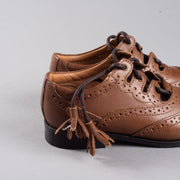 Kids Tan Leather Ghillie Brogues - CLEARANCE