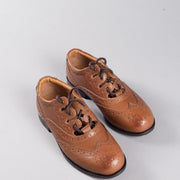 Kids Tan Leather Ghillie Brogues - CLEARANCE