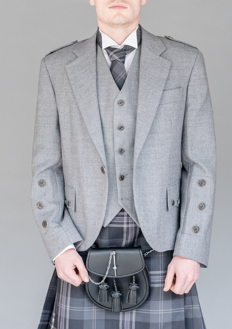 Men's Light Grey Braemar Jacket & Vest - CLEARANCE