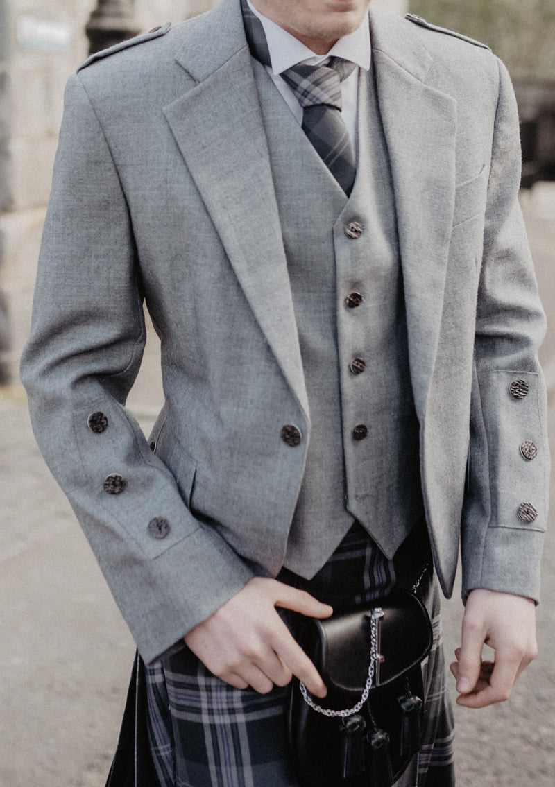 Men's Light Grey Braemar Jacket & Vest - CLEARANCE