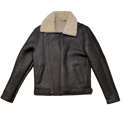 Men's Aviator Leather Coat - Blenheim - Distressed Dark Brown - CLEARANCE