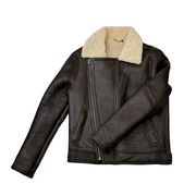 Men's Aviator Leather Coat - Blenheim - Distressed Dark Brown - CLEARANCE