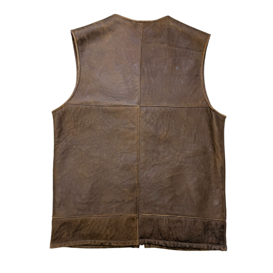 Men's Sheepskin Aviator Leather Gilet - Giles - Light Brown - CLEARANCE