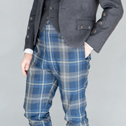 Men's Polyviscose Tartan Trews - Persevere Moss Navy