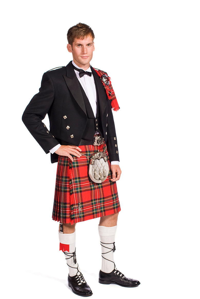 The Clansman Prince Charlie Jacket Full Dress Clan Crested Heavyweight Kilt Outfit - Made to Order