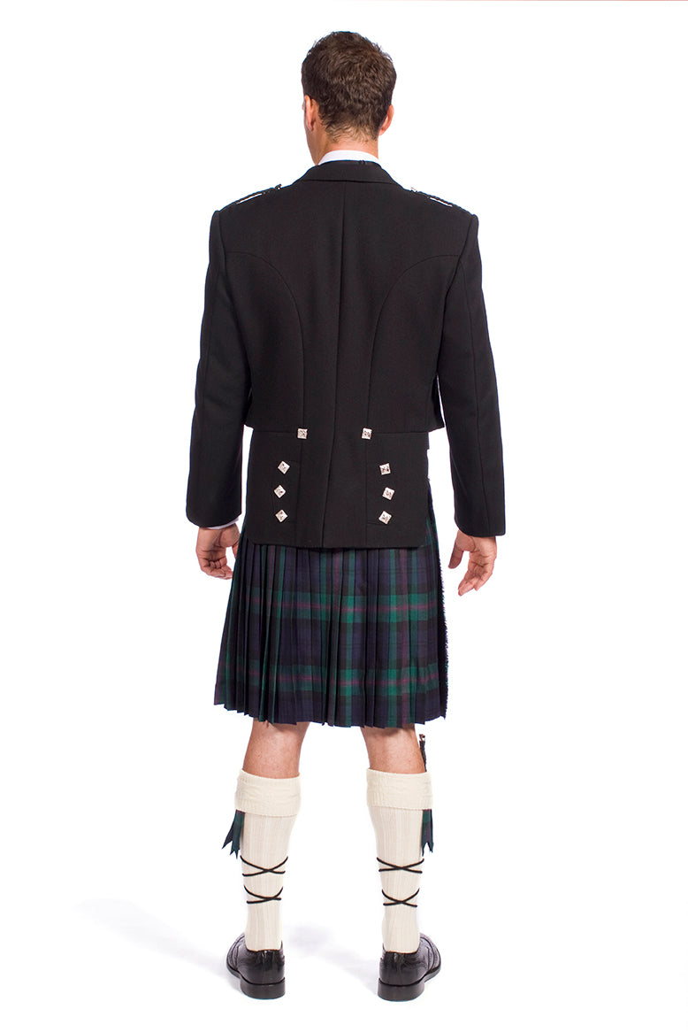 Economy Prince Charlie Jacket Outfit with 16oz 8 Yard Wool Lochcarron Strome Kilt - Made to Order