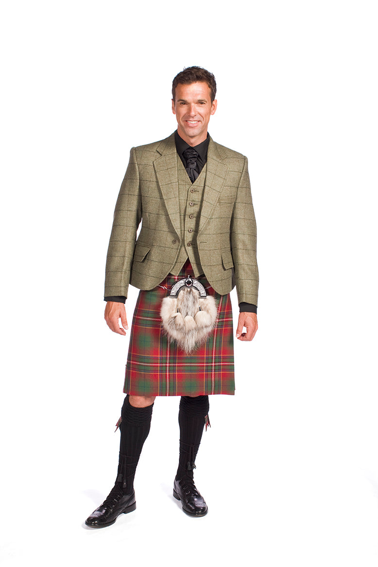 Luxury Tweed Estate Jacket Outfit with 8 yd Heavyweight Kilt - Made to Order