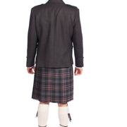 Charcoal Tweed Argyle Jacket 8 Yard Mediumweight Hebridean Tartan Kilt Outfit - Made to Order