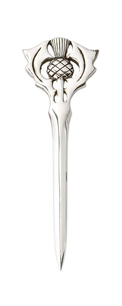 Scottish Thistle Pewter Kilt Pin - Polished