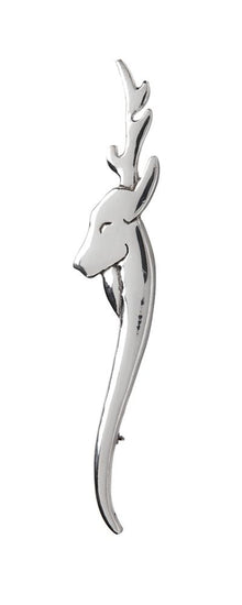 Curved Stag Pewter Kilt Pin - Polished