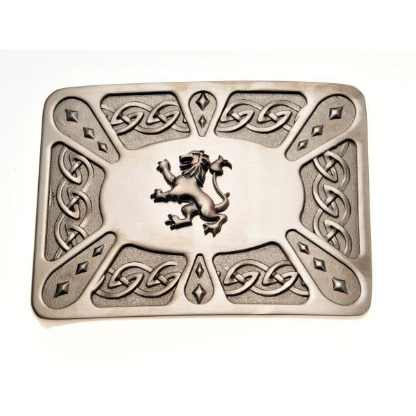 Contemporary Celtic Kilt Buckle - Lion Rampant - Antique Finish