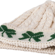 Merino Wool Hat With Shamrock Design by Aran Mills