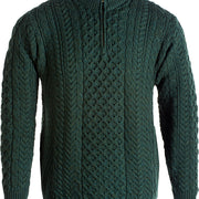 Men's Merino Wool Zip Neck Jumper by Aran Mills - 2 Colours