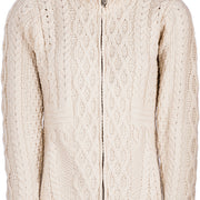 Ladies Merino Wool Zip Cardigan by Aran Mills - 2 Colours