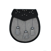 Semi Dress 14 Stud Sporran - Grey Calfskin