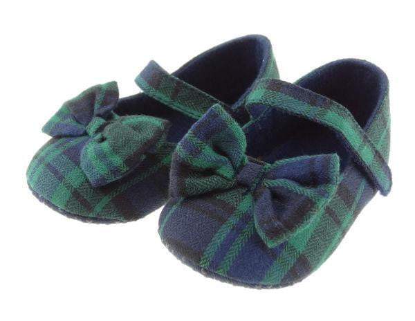 Baby and Infants Black Watch Tartan Shoe with Bow