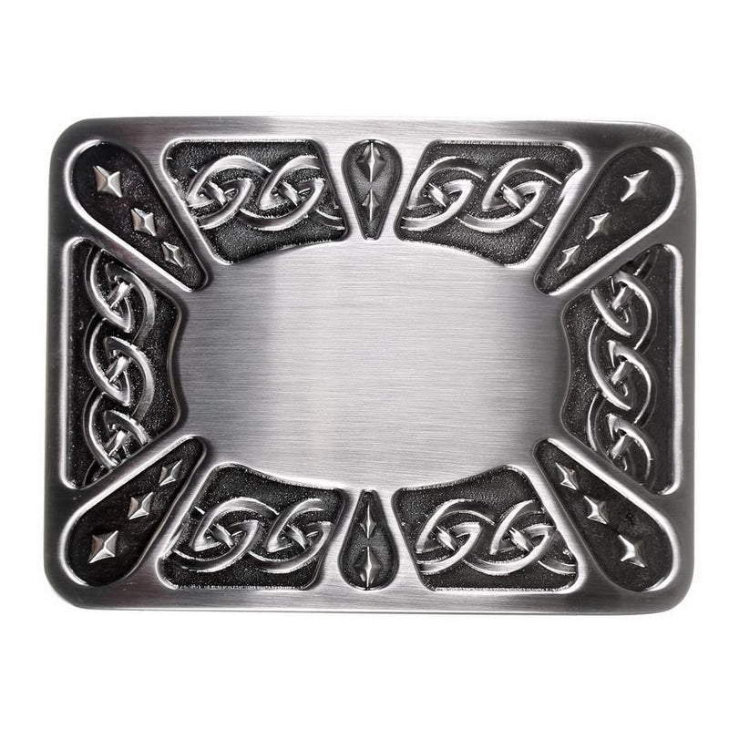 Contemporary Celtic Kilt Buckle - Oval - Antique Finish