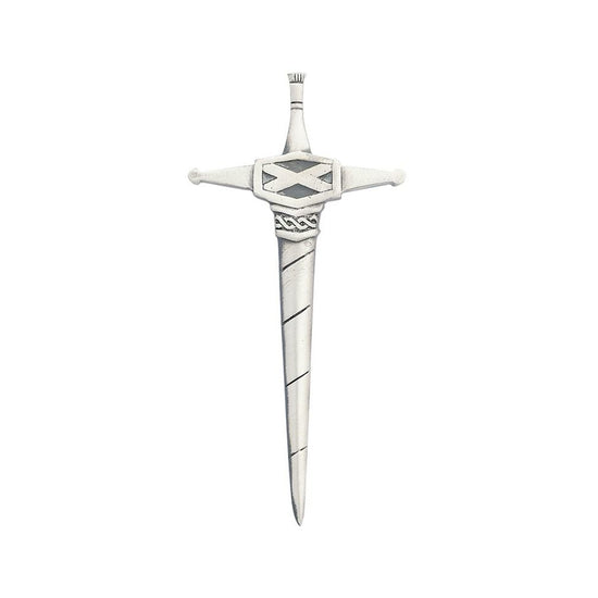 Saltire Sword Pewter Kilt Pin - Matt